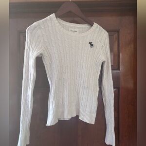 Abercrombie & Fitch Kids White Cable Knit Sweater